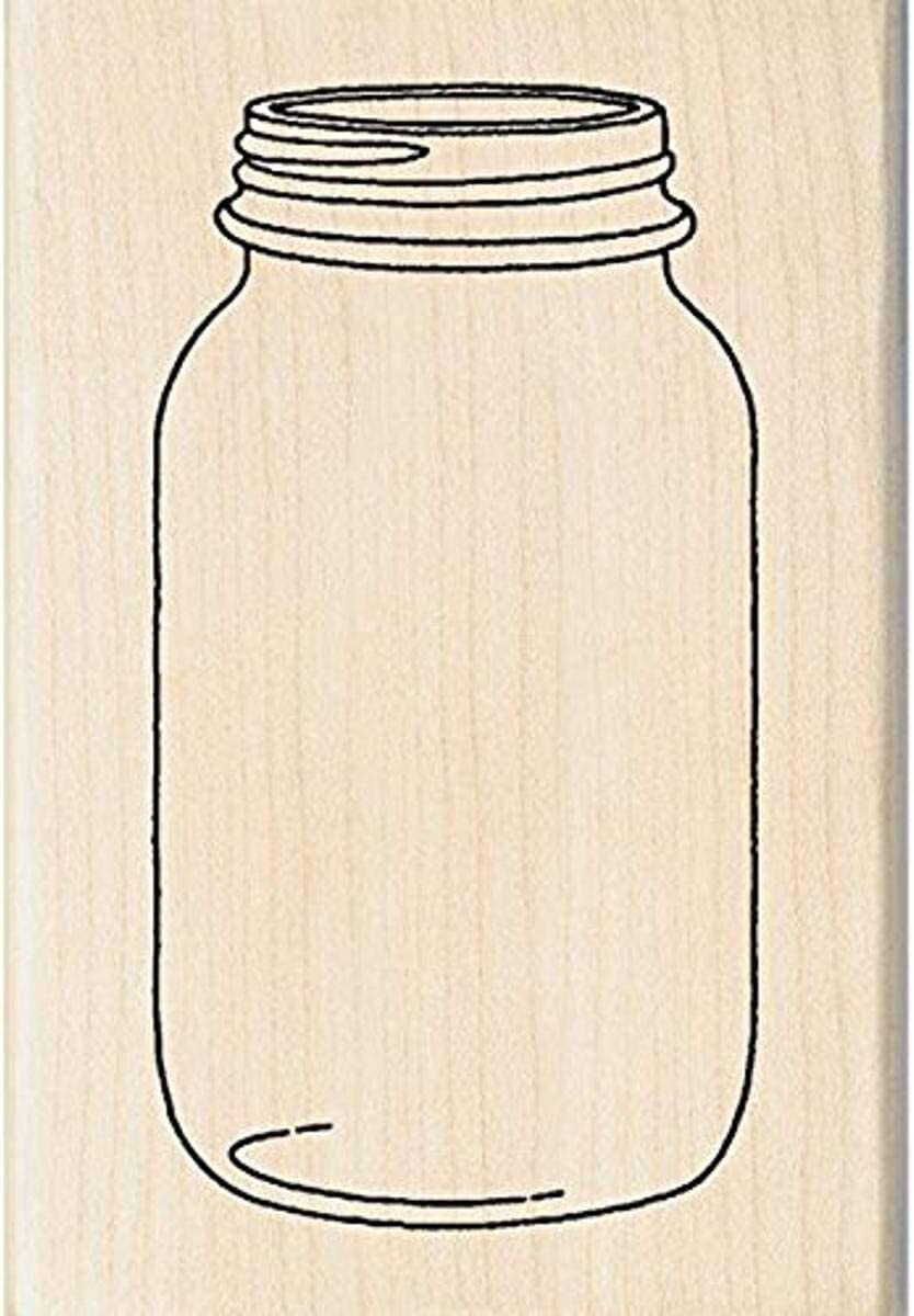 Inkadinkado Mason Jar Wood Stamp, 4" x 2.75''