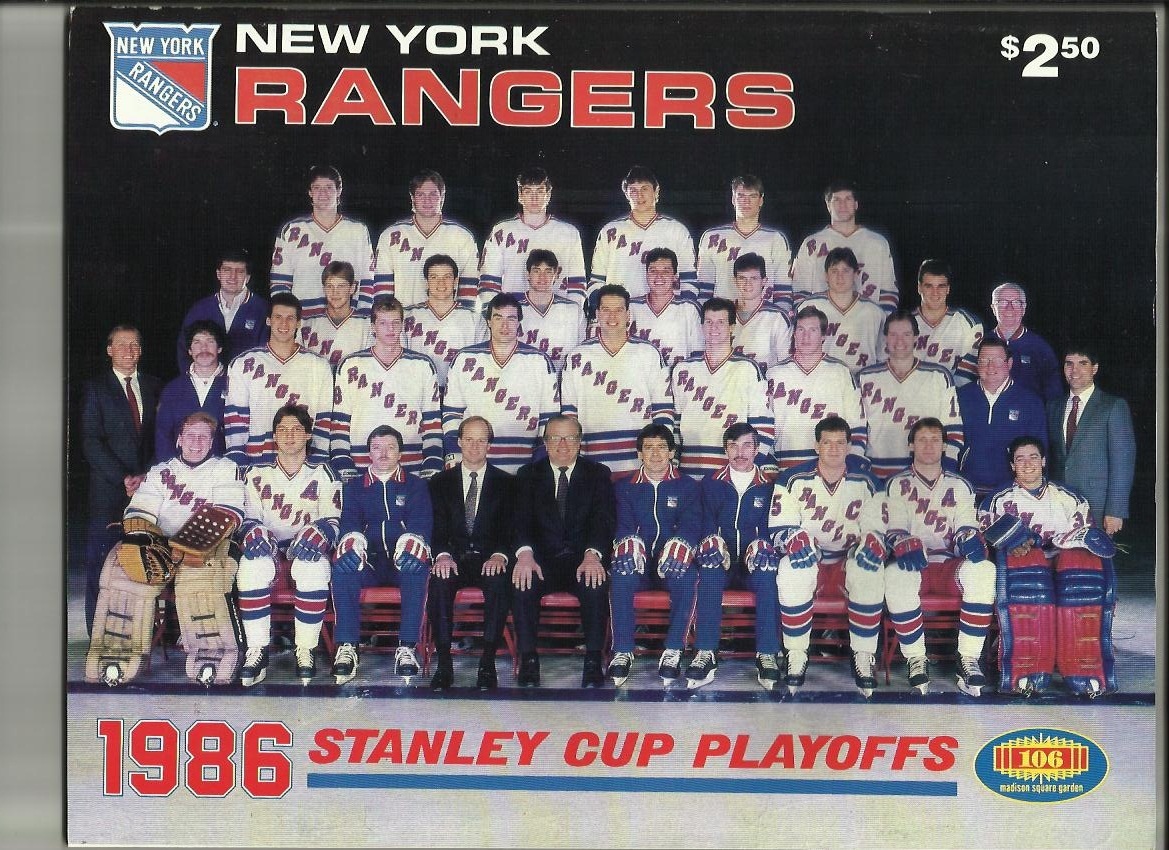 1986 Capitals vs Rangers Stanley Cup Playoffs Hockey Program  Excellent