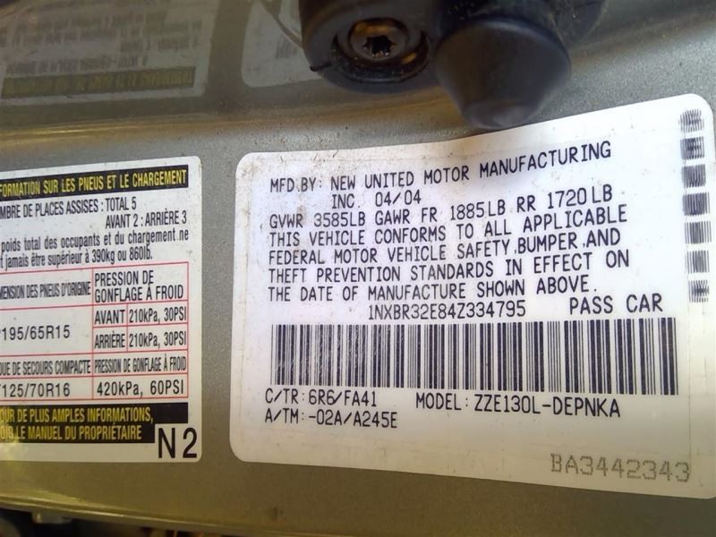 Engine ECM Electronic Control Module Right Hand Dash Fits 03-04 Corolla 3596370