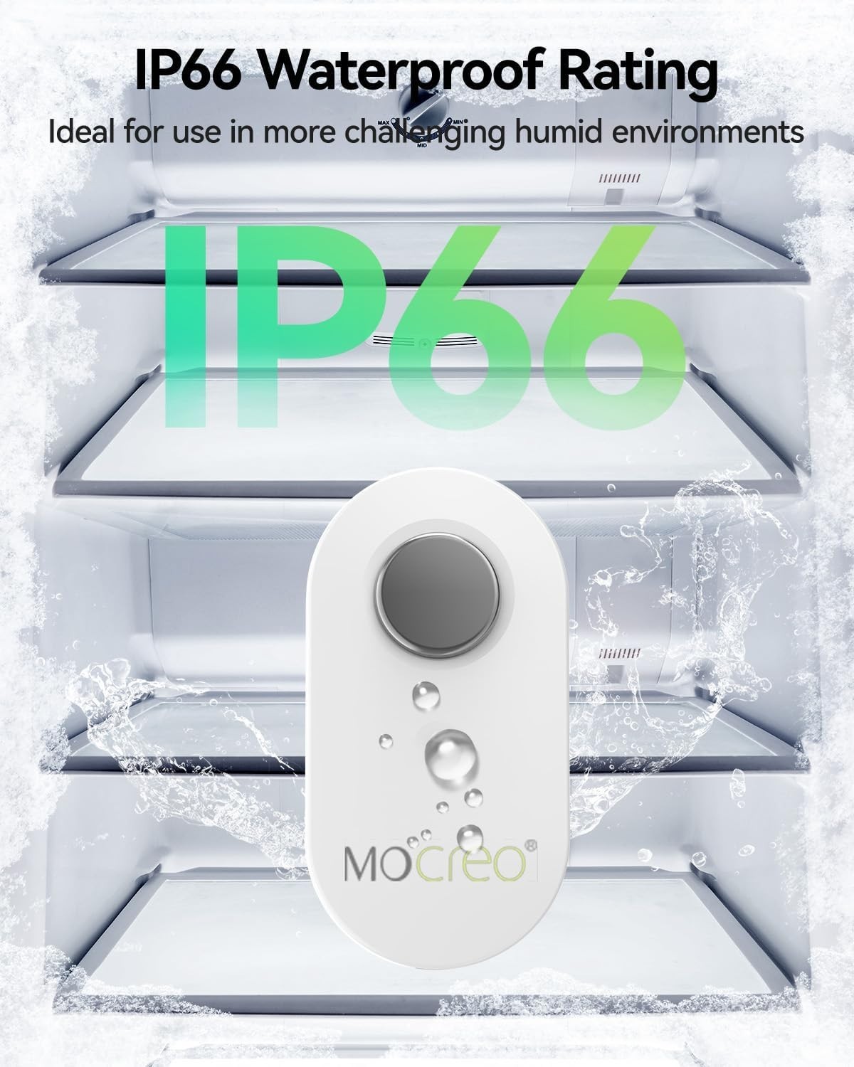 Wifi Remote Thermometer Freezer Alarm, 1/3 Mile Long Range, IP66 Waterproof, App