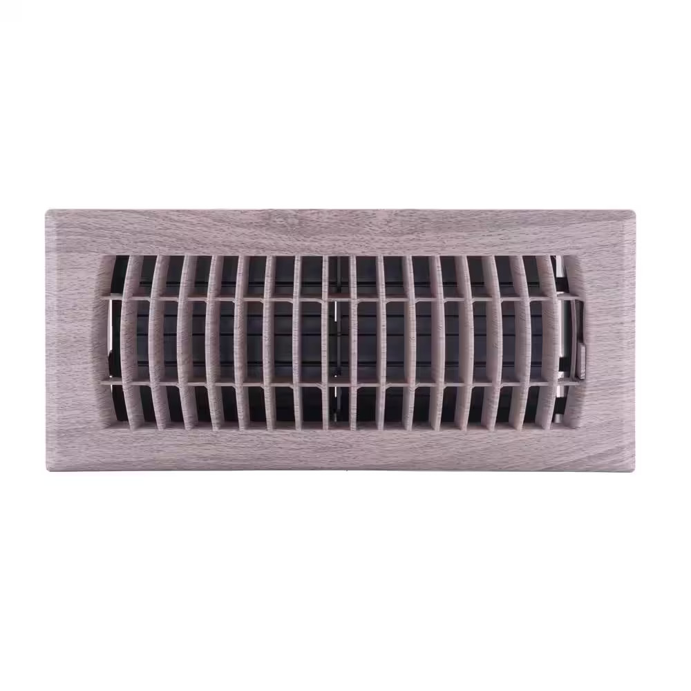 4 In. X 10 In. Plastic Floor Register in Natural Gray Oak