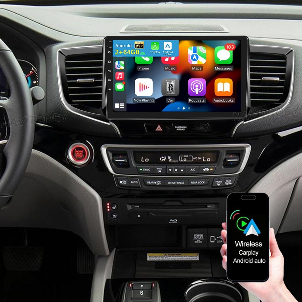 For 2016-2022 Honda Pilot BT Carplay Android 15 Car Radio Stereo GPS WIFI 2+64GB