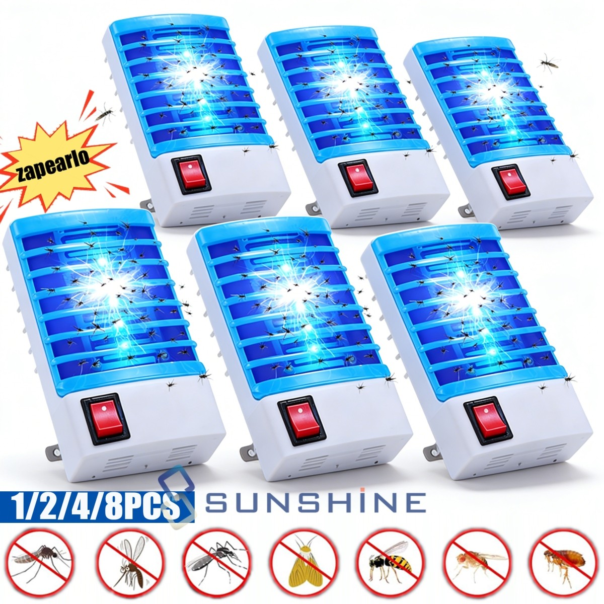 Electric Plug In Mosquito Killing Zapper Lamp Indoor Fruit Flies Bug Insect Trap
