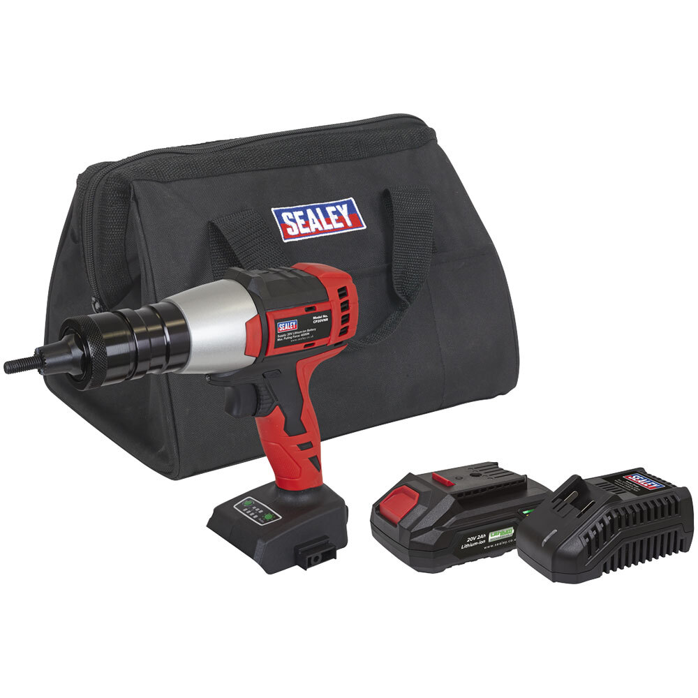 Sealey CP20VNRKIT1 SV20 Series Brushless Cordless Riveter 20V 2Ah