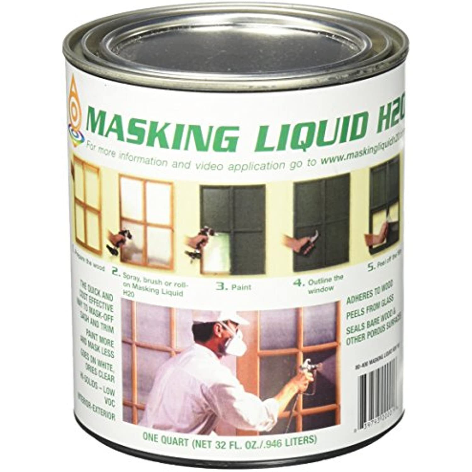 ASSOCIATED PAINT Available 157026 80-400-4 H20 Masking Liquid, 1 Quart, Clear,