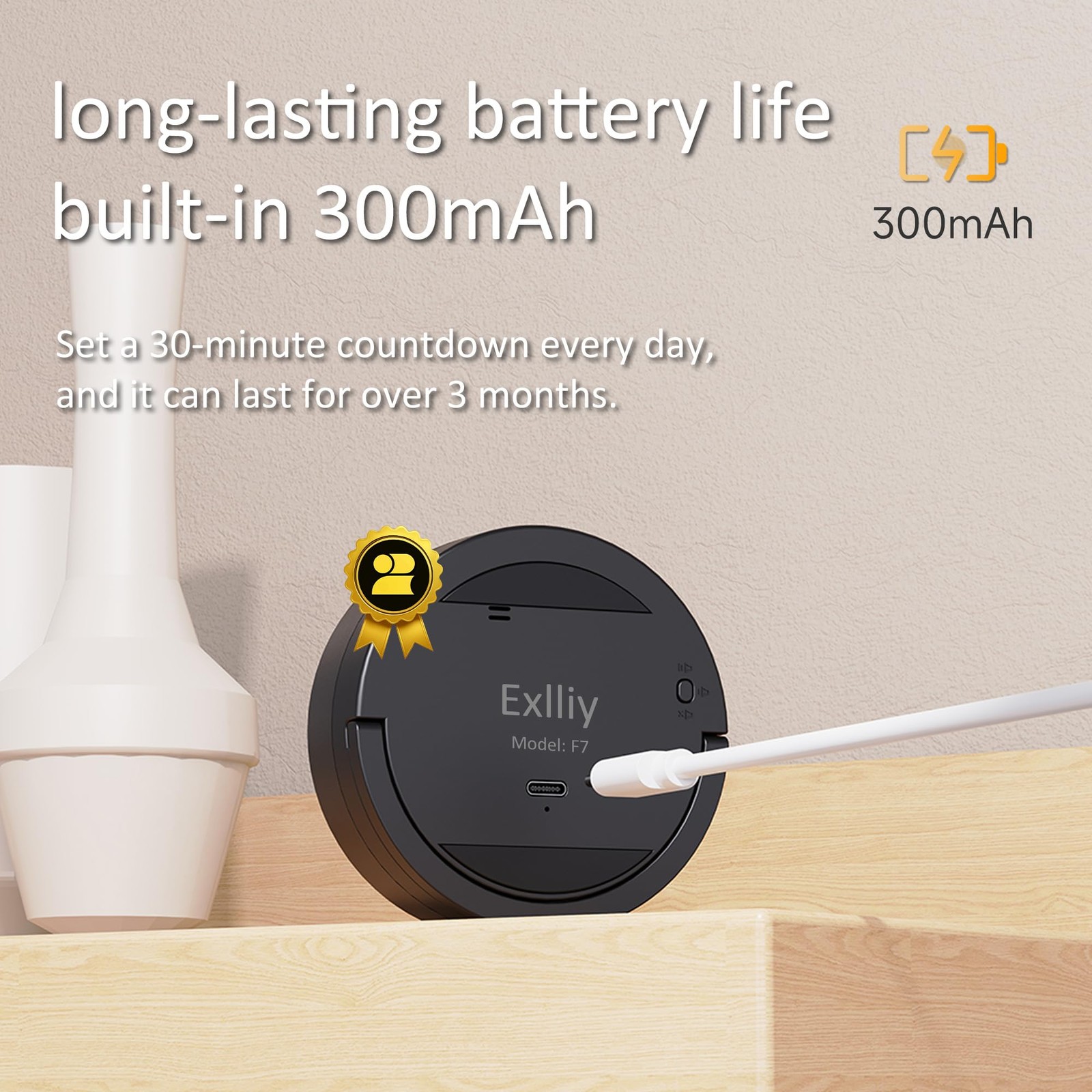 Digital Kitchen Timer, Rechargeable Magnetic Visual Timer with Large LED Disp...