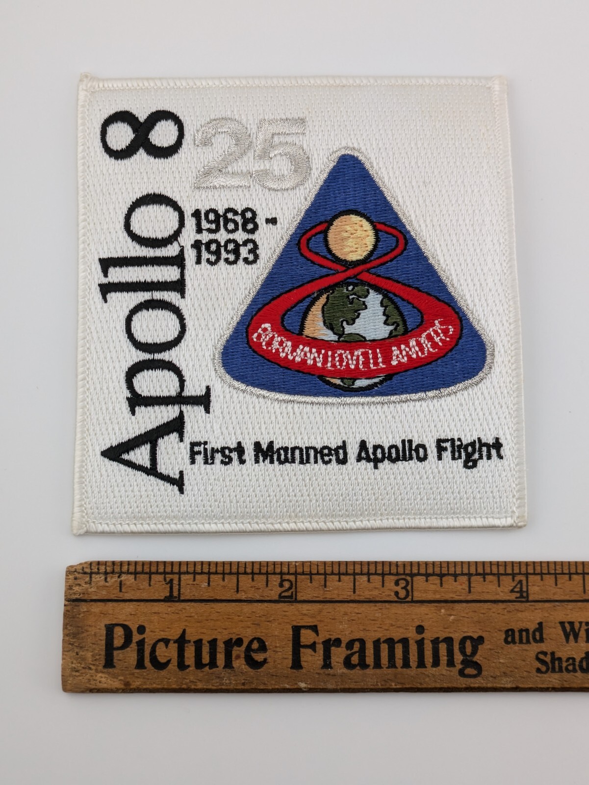 Apollo 8 25th Anniversary NASA Patch 4" x 4" 1968-1993