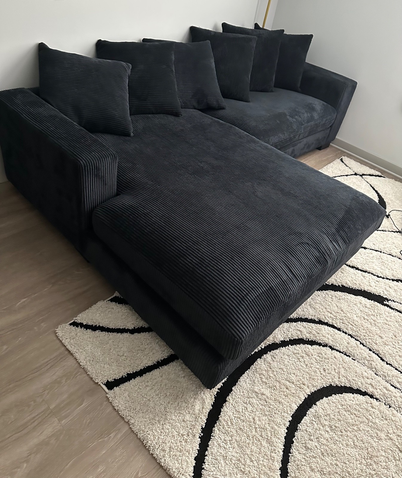 Smoke Luxe 108" Corduroy Sectional