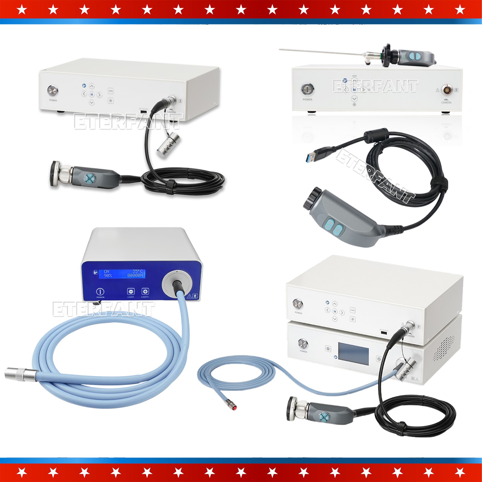 720p/1080p HD Medical ENT Endoscopy Laparoscopic Camera / LED Cold Light Source