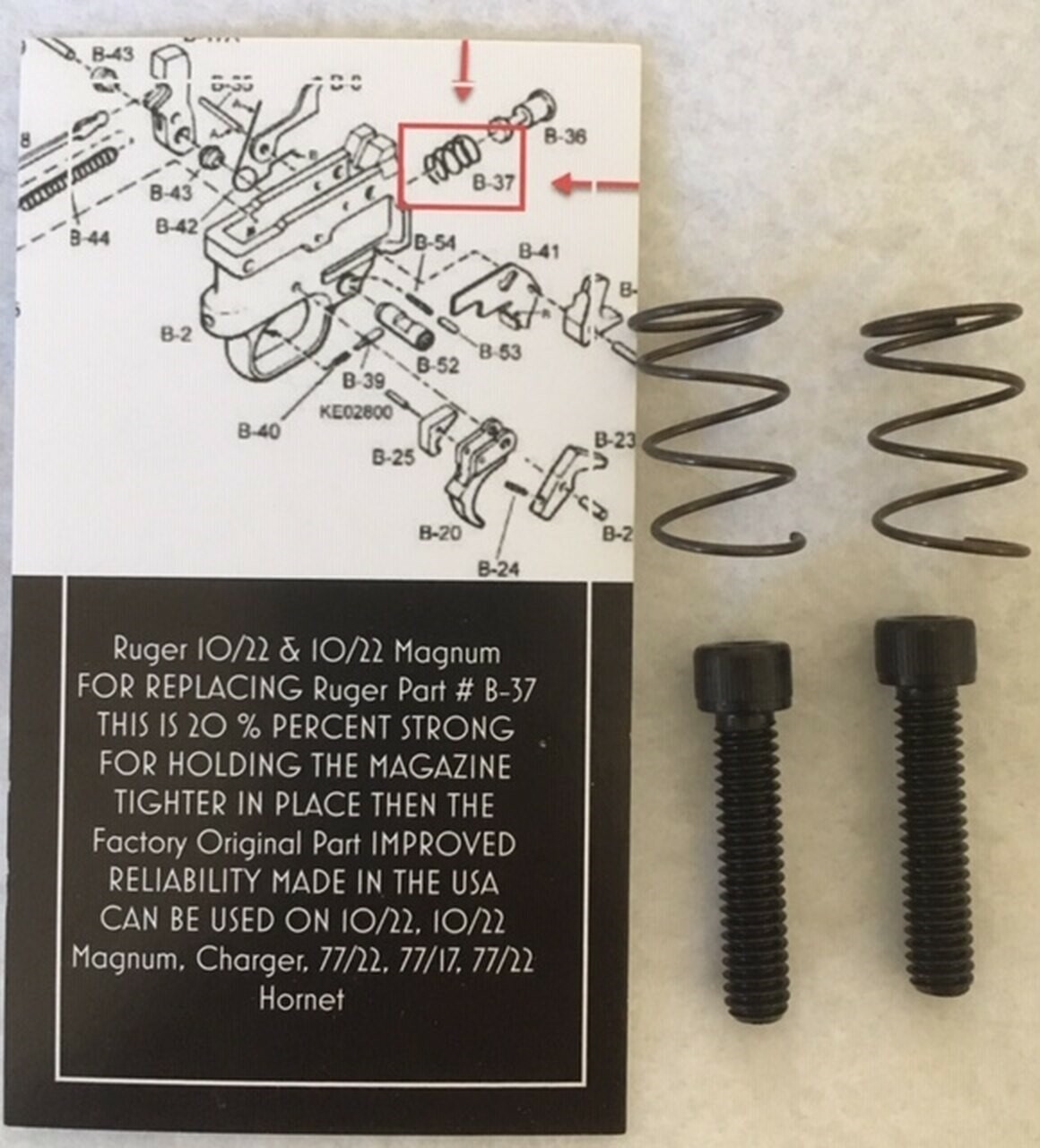 Ruger 10/22 Magazine Release spring 20% stronger 2pk w/bonus stock screw usa 