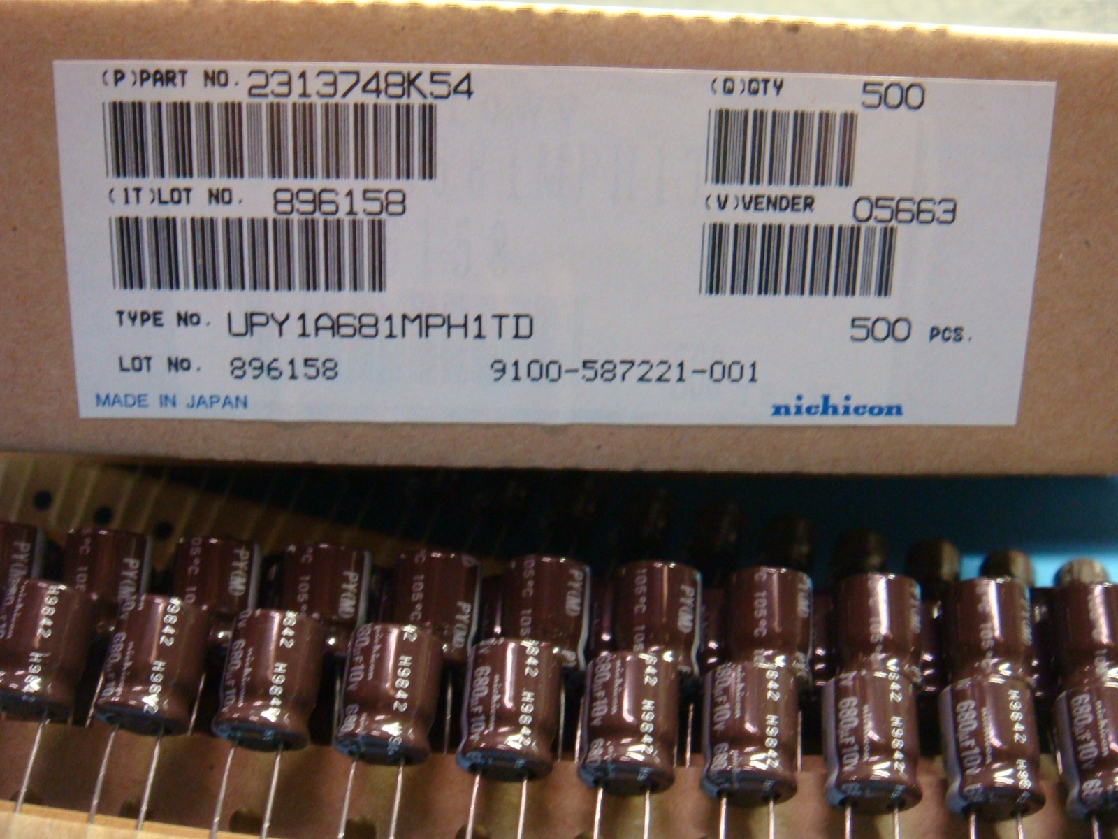 (10) UPY1A681MPH NICHICON 680uf 10V 105° Radial Low Pro Electrolytic CAPACITOR