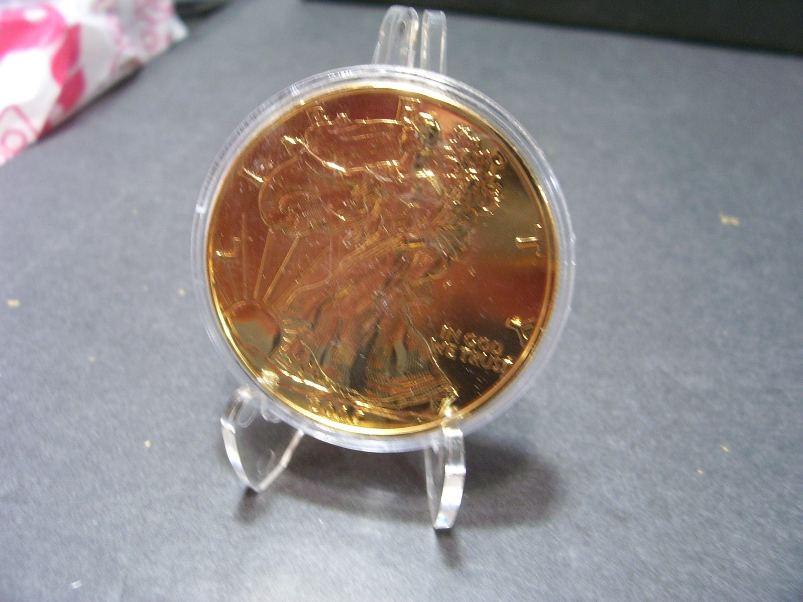 2005 - American Silver Eagle - 24K Gold Gilded - Just Beautiful, Double Sided :