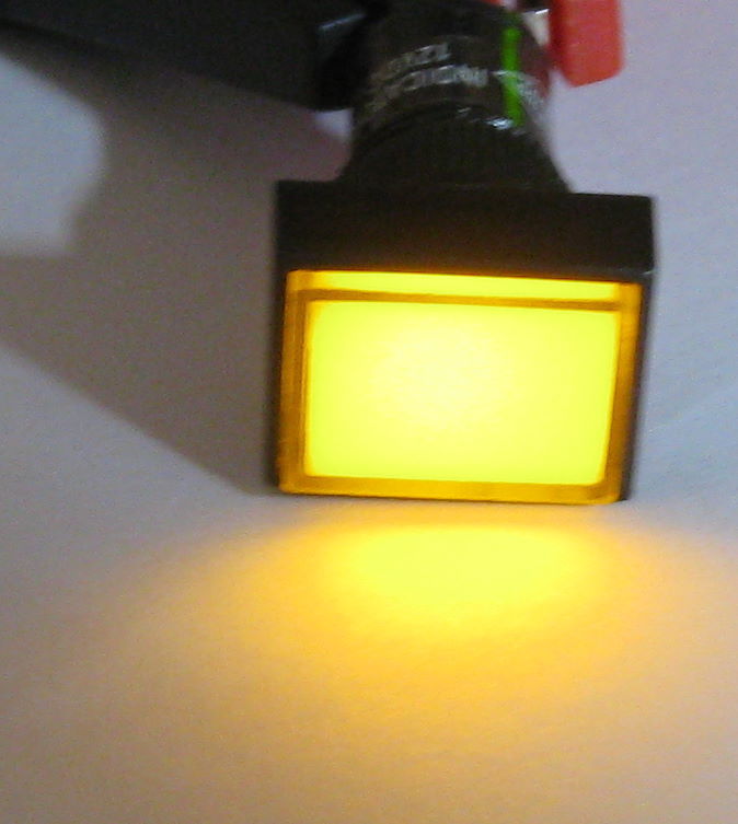 5 X Panel Mount Rectangular LED Indicator - Amber - Plastic Case - 3 to 12 V DC