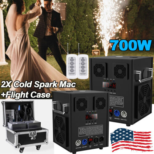 2X 700W DJ Event Party Cold Spark Firework Machine Stage Effect DMX Machine+Case