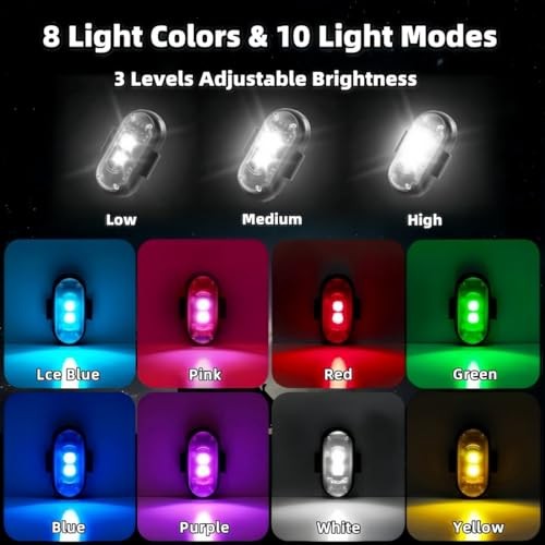 6PCS Wireless LED Strobe Lights with Remote Control, 6PCS (Regular 2LEDs)