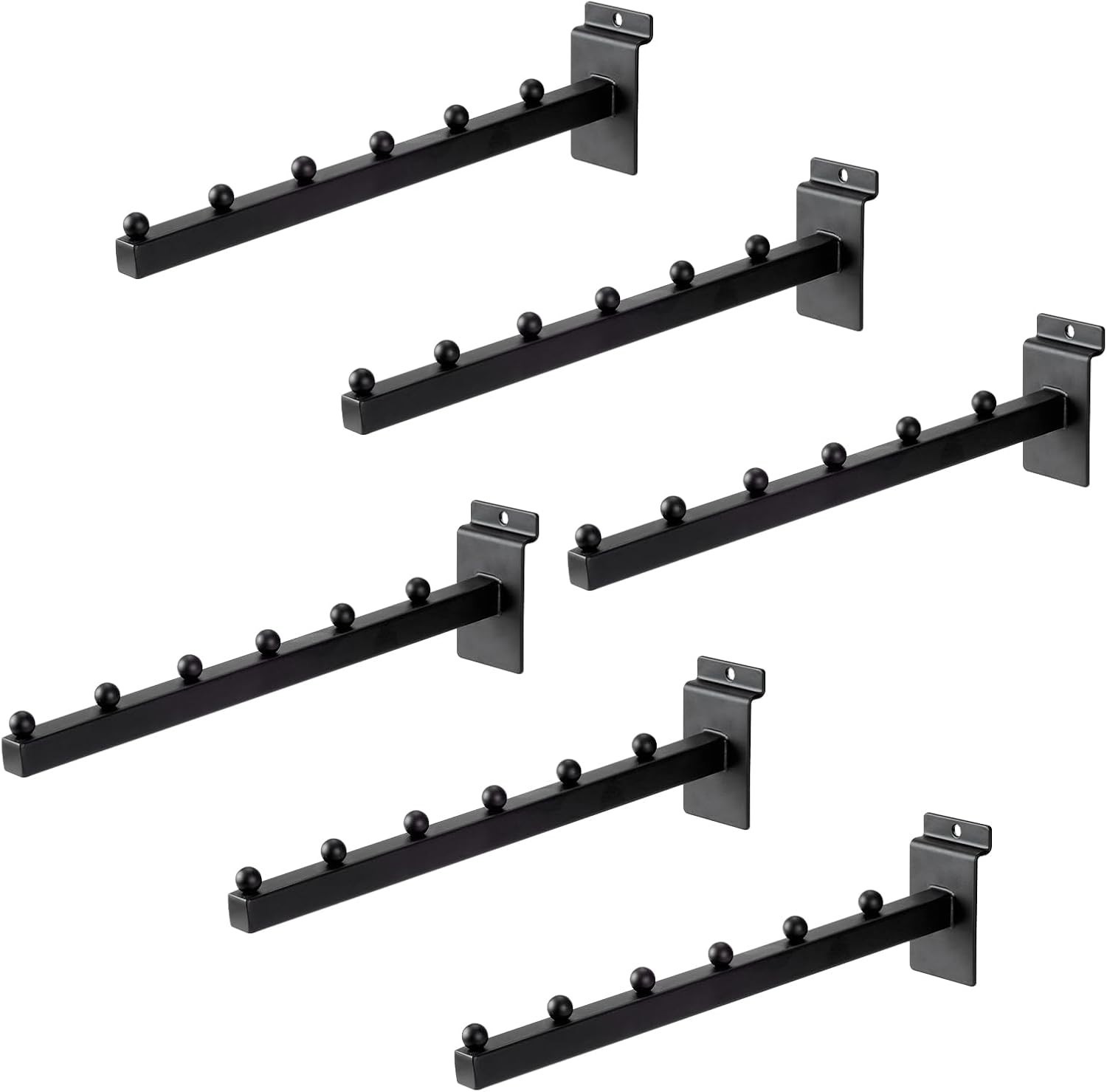 Heavy Duty 12 Inch Waterfall Slatwall Display Hooks Retail Black