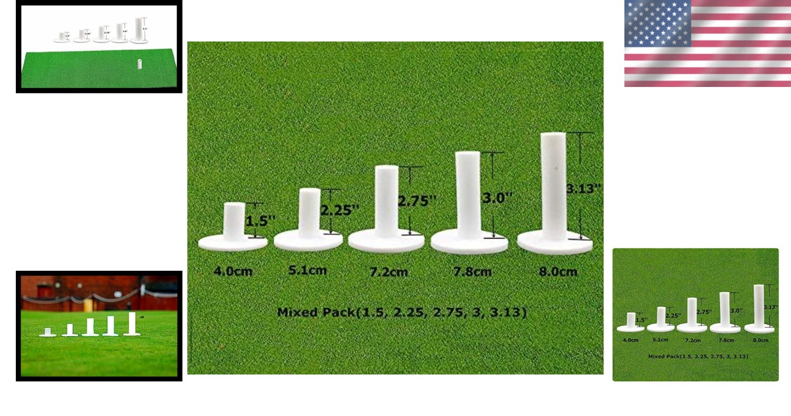 Versatile Golf Rubber Tees Pack - Perfect for Any Skill Level Practice
