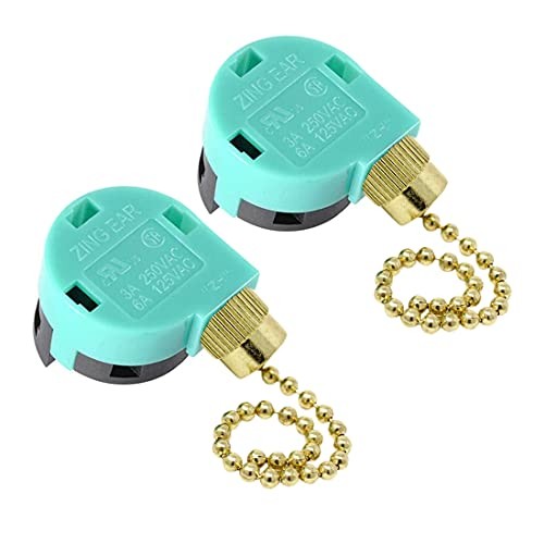 Ceiling Fan Switch Zing Ear ZE-268S6 Pull Chain Switch 3 2PCS ZE-268S6 Gold
