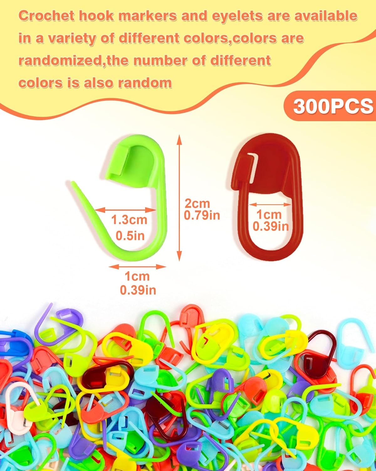 300Pcs Colorful Knitting Crochet Locking Stitch Markers Weave Stitch Needle Clip