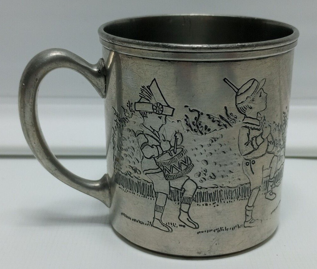 Childs Baby Mug 1991 MMA - AMB Silver Plate Engraved Children on Parade