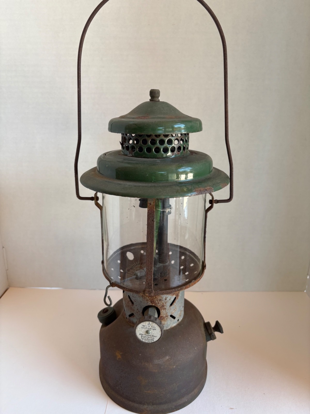 1958 Coleman 220E Lantern with Pyrex globe