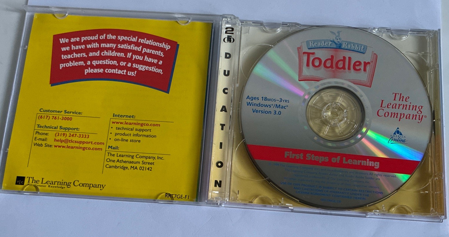 Reader Rabbit Toddler PC MAC CD-ROM 1999 2-CD Special Edition- Scratch-Free CIB