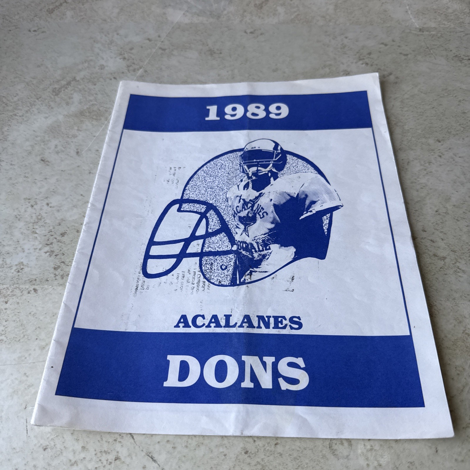 1989 Acalanes High School Football Program Advertising