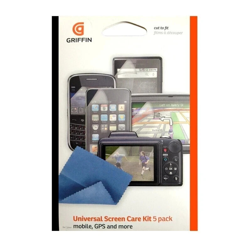 Griffin Universal Screen Care Kit 5 Pack for Mobile GPS Cut To Fit Protector