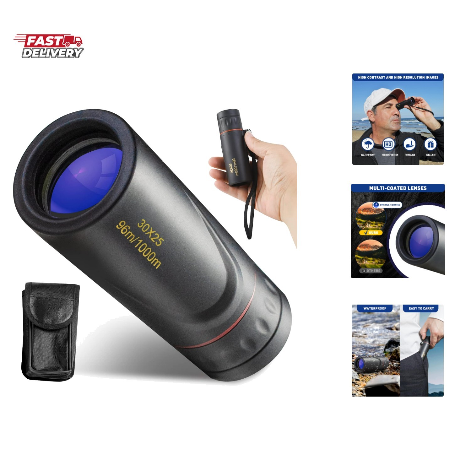 Mini Monocular Telescope, Upgrade 30 x 25 HD Monoculars for Adults High Power...