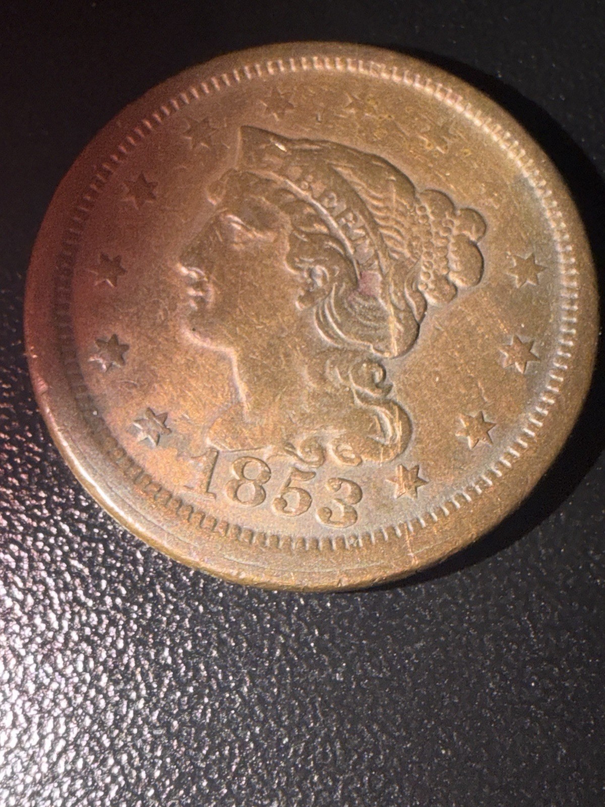 1853 Large Cent VG/F