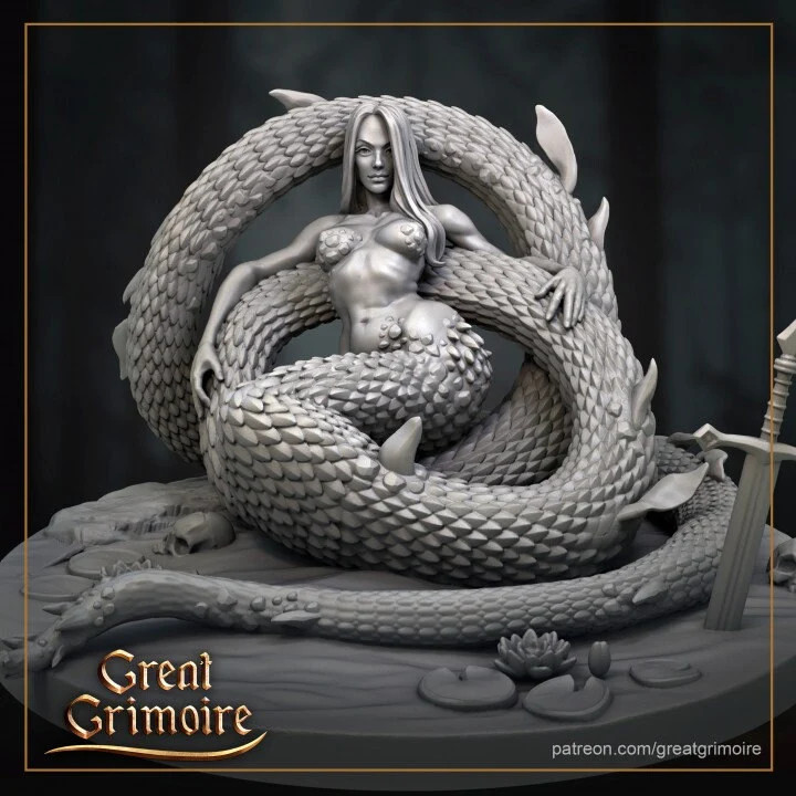 Abyssal Mermaid - 32-75mm Wicked Hills - Resin Tabletop Miniature