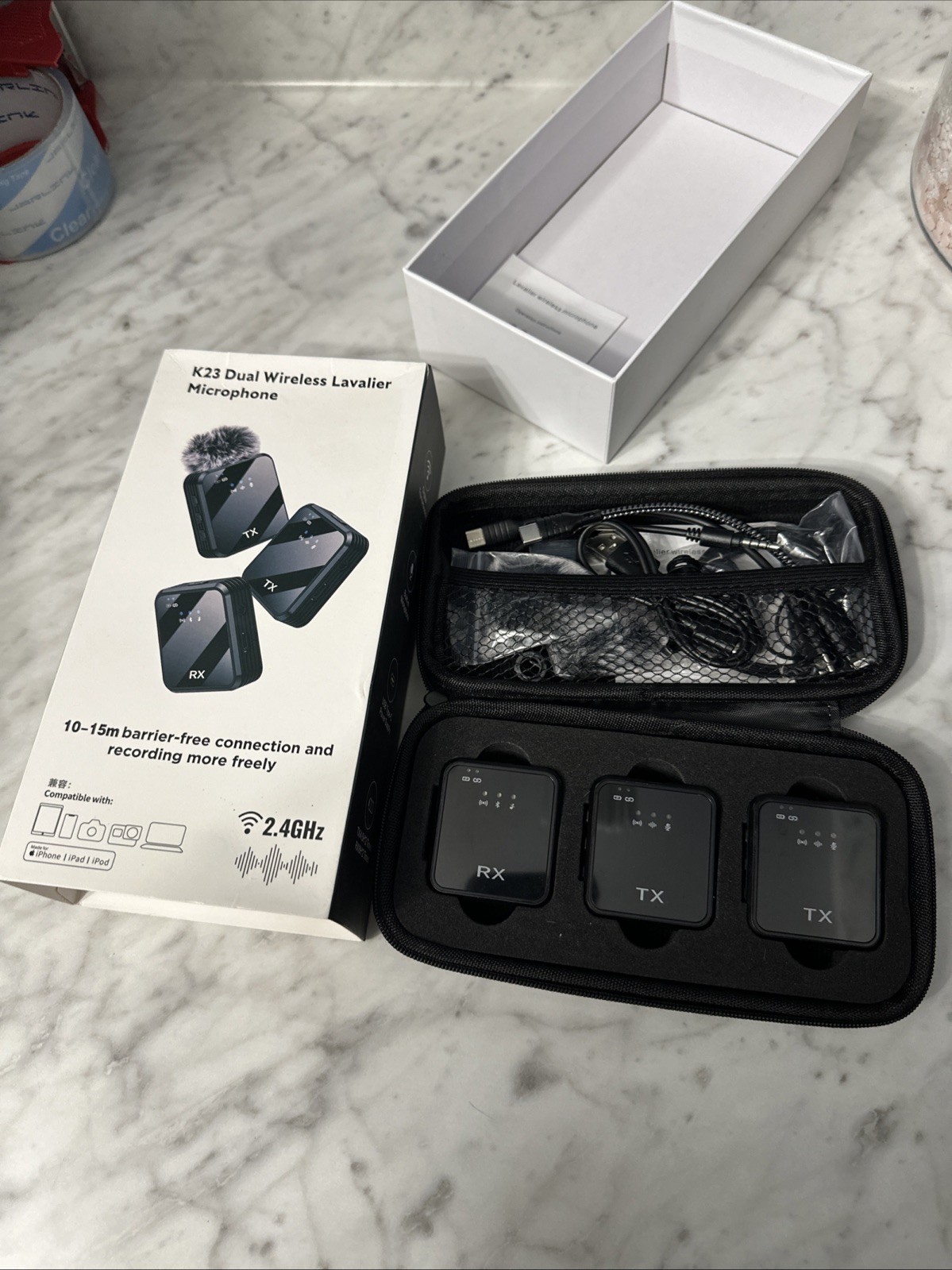 K23 Wireless Lavalier Microphone 2.4G Dual Transmitter