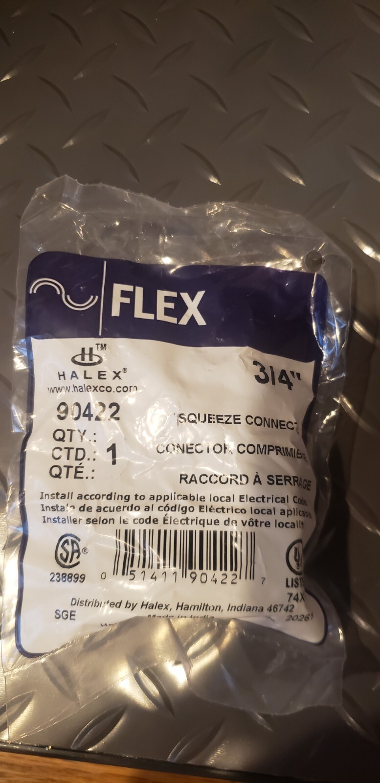 3/4 In. Halex Flexible Metal Conduit (FMC) Squeeze Connector (3-Packs of 1)