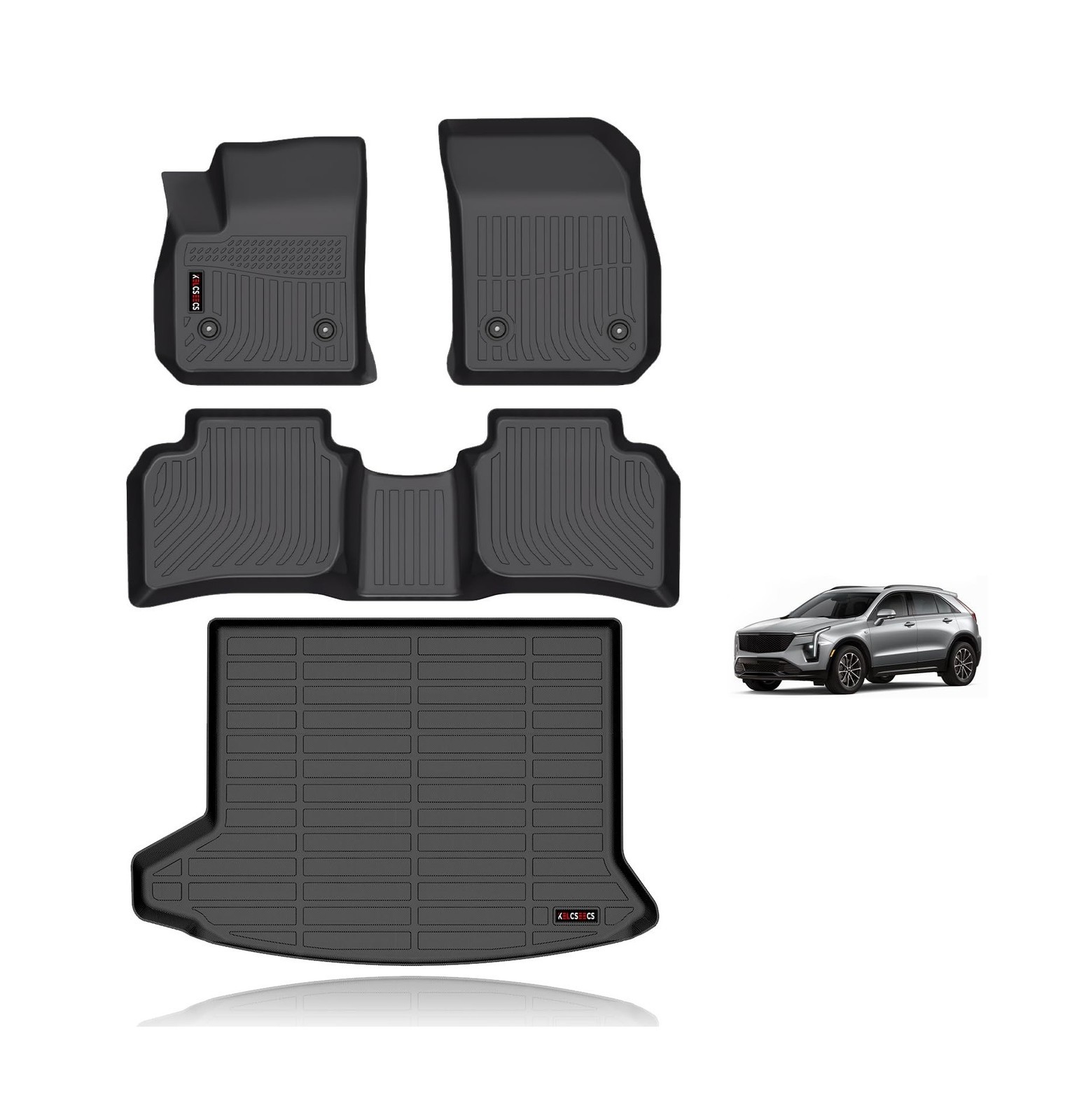 KELCSEECS Floor Mats & Cargo Liner Custom for 2019-2024 Cadillac XT4 All Weat...