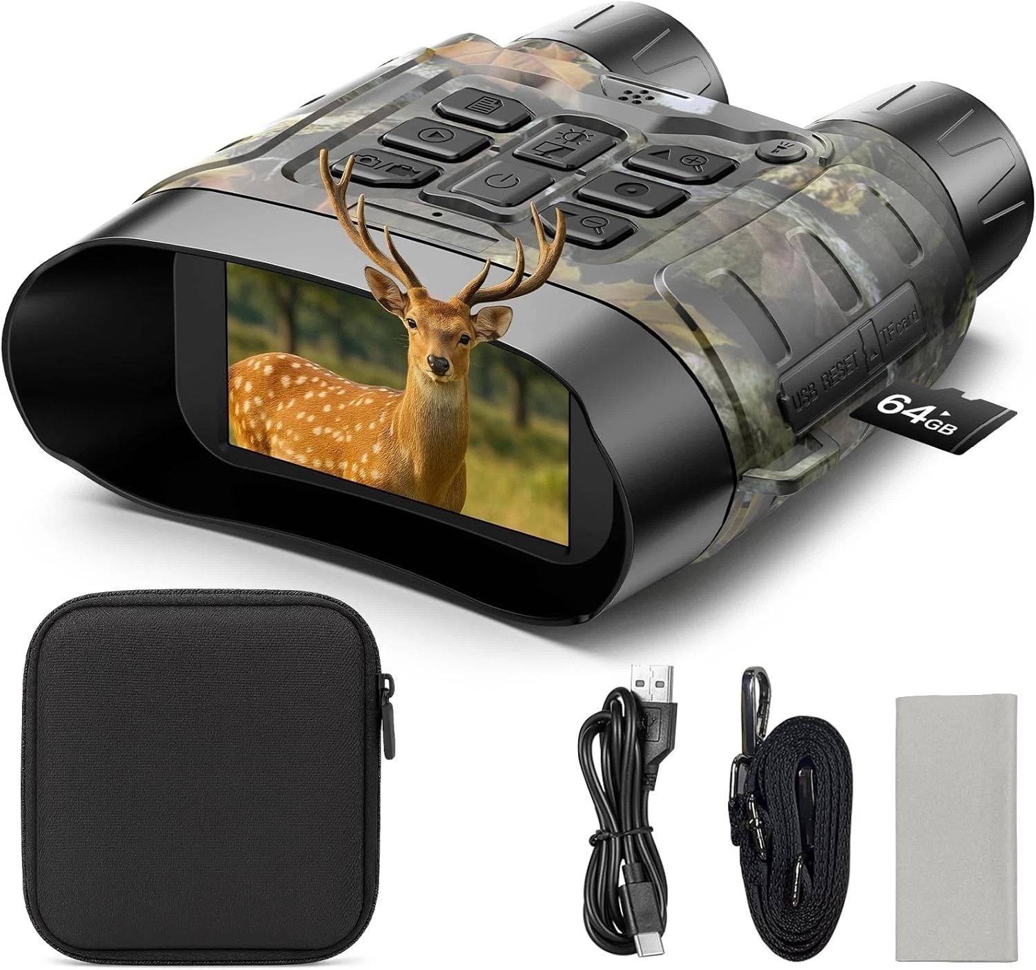 Full Color Night Vision Goggles, 112 MP 4K Night Vision Binoculars 5000mAh&64GB