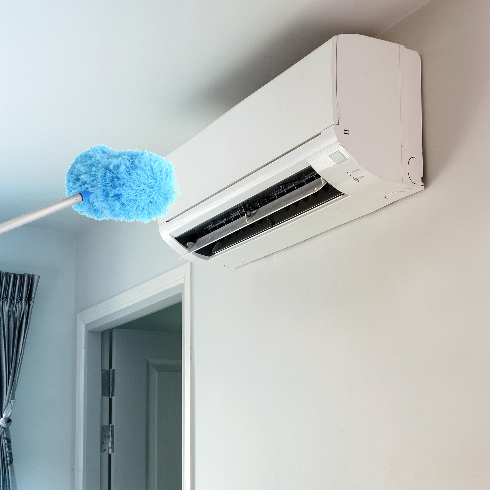 Ceiling Fan Cleaner Duster 12.9" to 59" Microfiber Clean Tool Extendable Blue
