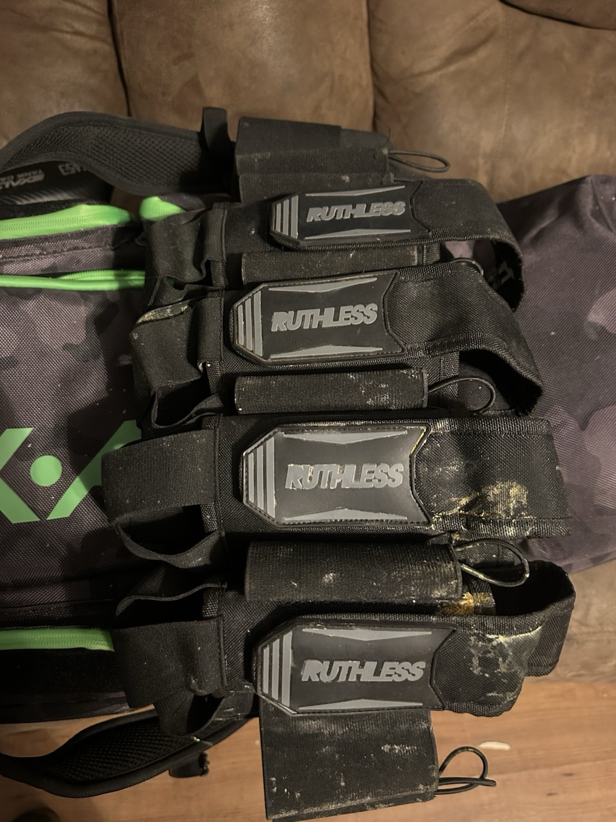 Ruthless Paintball Harness Pod Holder Black Adjustable Paintball Gear with Pods