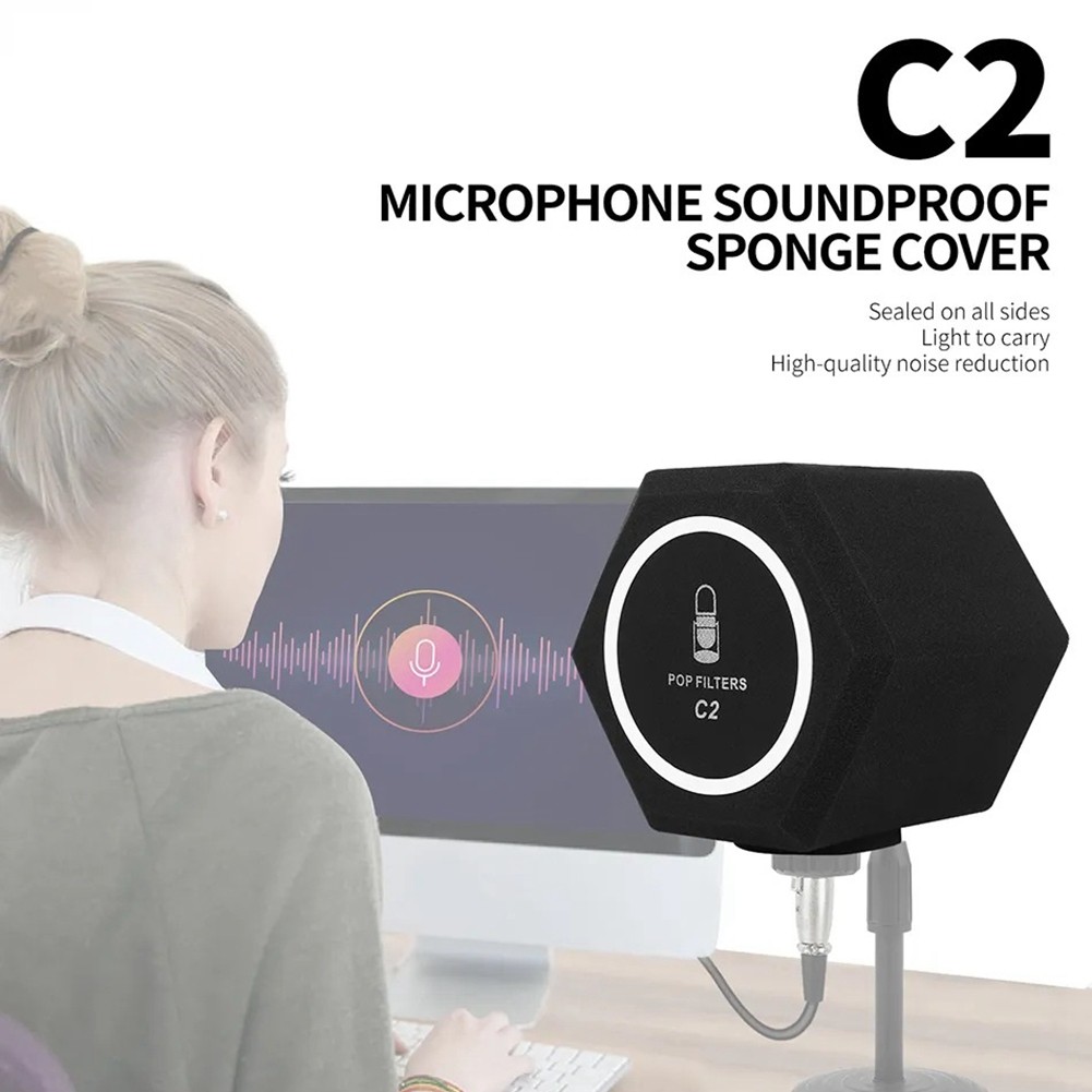 C2 Microphone - Wind Shield Acoustic for Record Studios Mic Sound-Absorbing7614