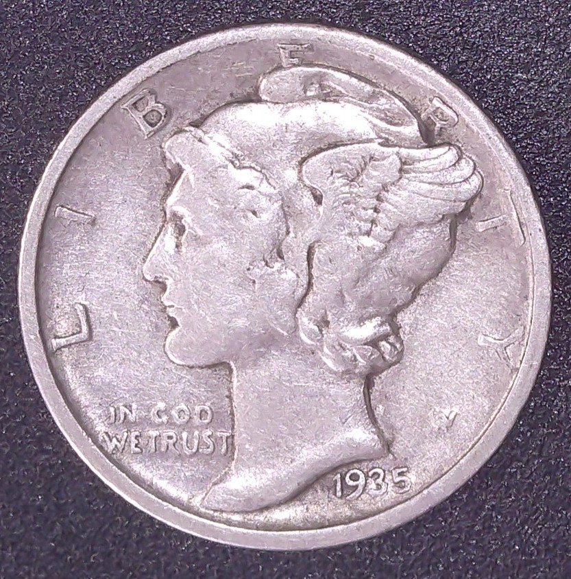 1935-D Mercury Dime 90% SILVER Circulated Denver Mint