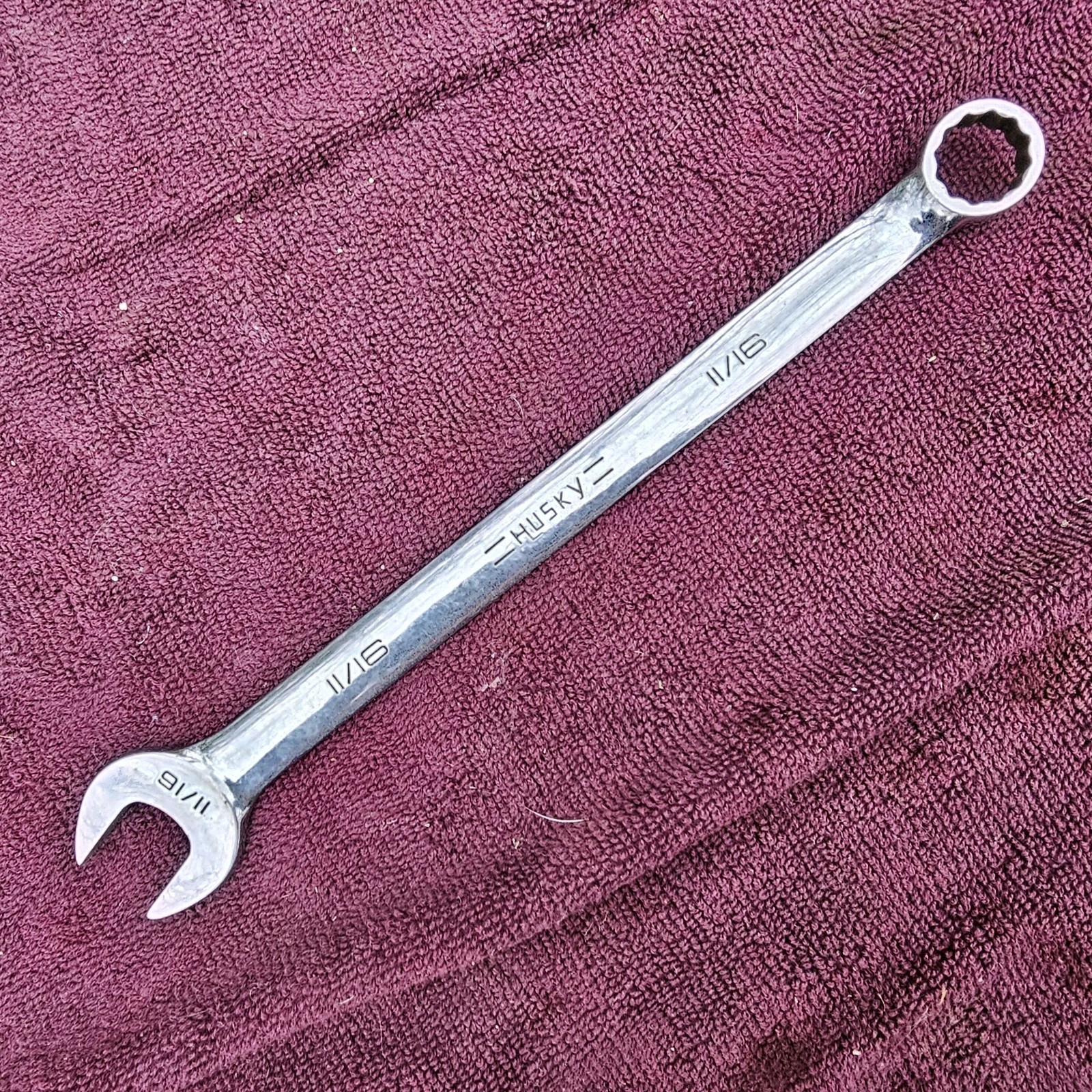 Vintage Husky USA 37022 11/16" Full Polish Combination Wrench #1