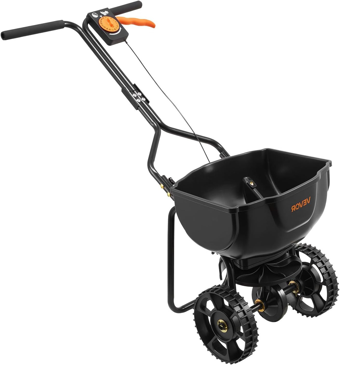 Walk Behind Broadcast Spreader Grass Seeds Salt Fertilizer Push Seeder 60 Lbs.