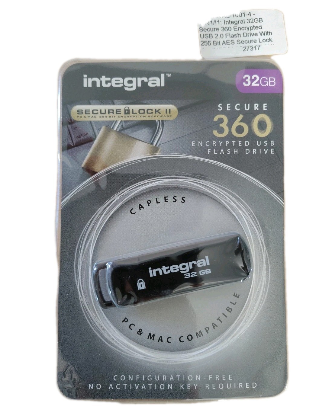 Integral 32GB USB 3.0 Flash Drive 256-bit AES Encryption Ultimate Security NEW