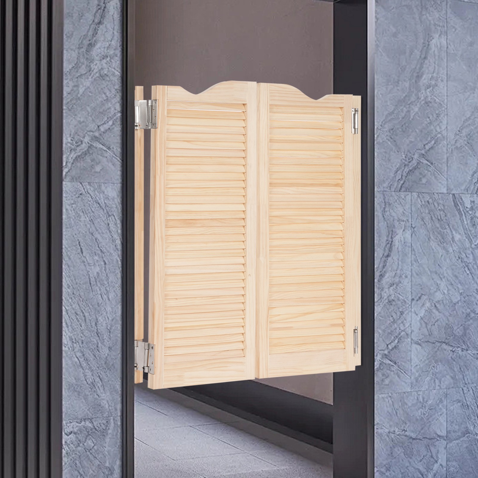 Wall-Mounted  Double Half Door Double-hinged Café Door With Hinges