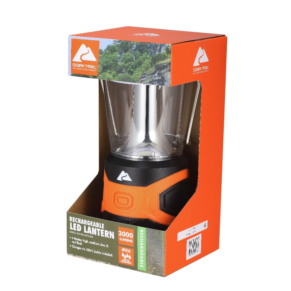 LED Rechargeable Lantern, 3000 Lumen,IPX4 Water Resistant,4 Modes,USB-C Charging
