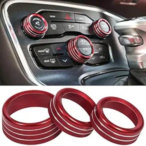 Air Conditioner Switch CD Button Knob for 2015-2023, for 2013-2018  Color: Red