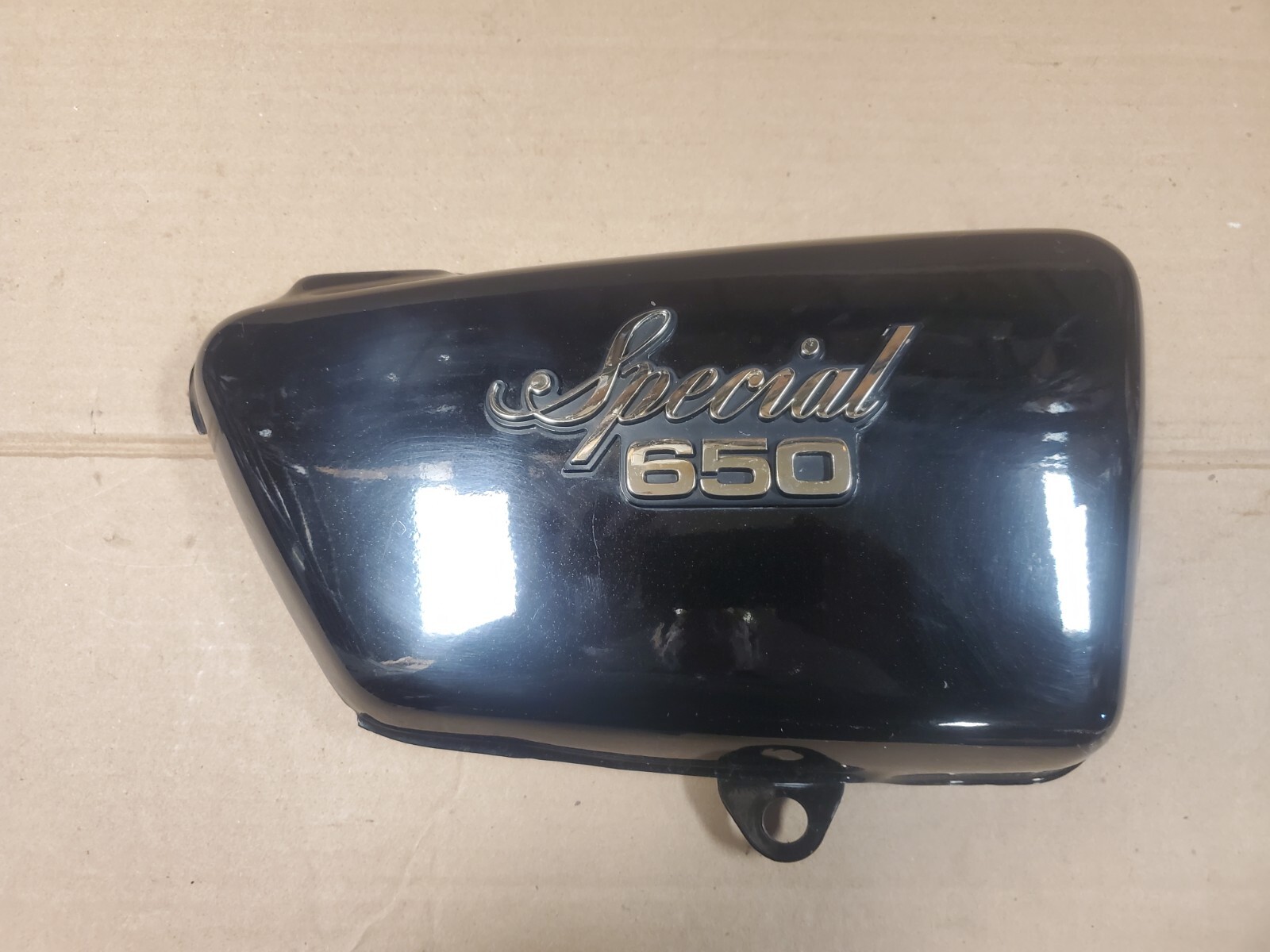 1977-1980 Yamaha Special 650 OEM Steel Black Right Side Cover (NOS)