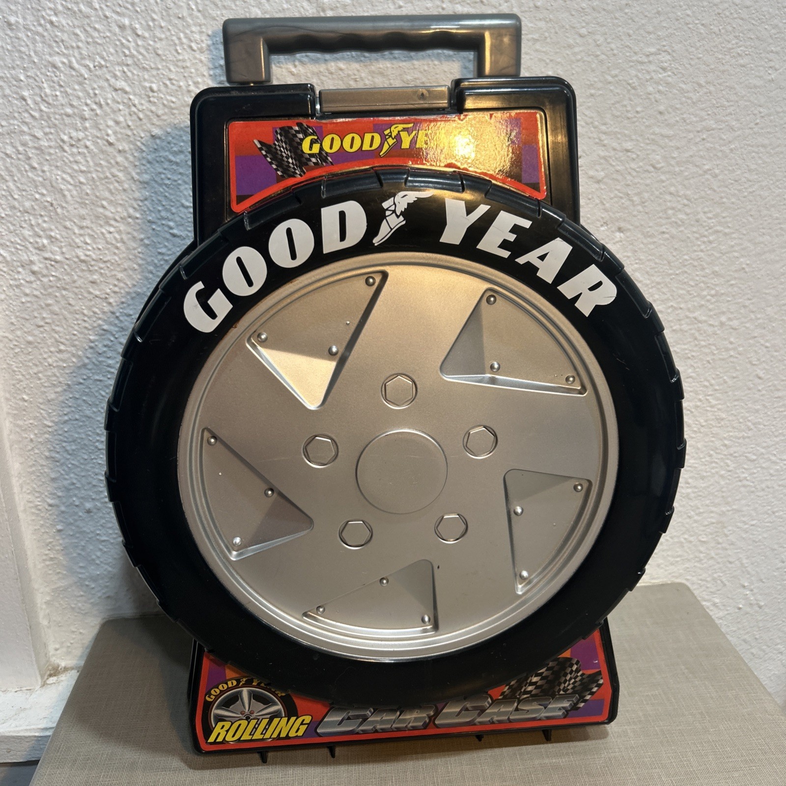 Vintage Goodyear Racing Team Rolling Car Case With Handle Free Shipping