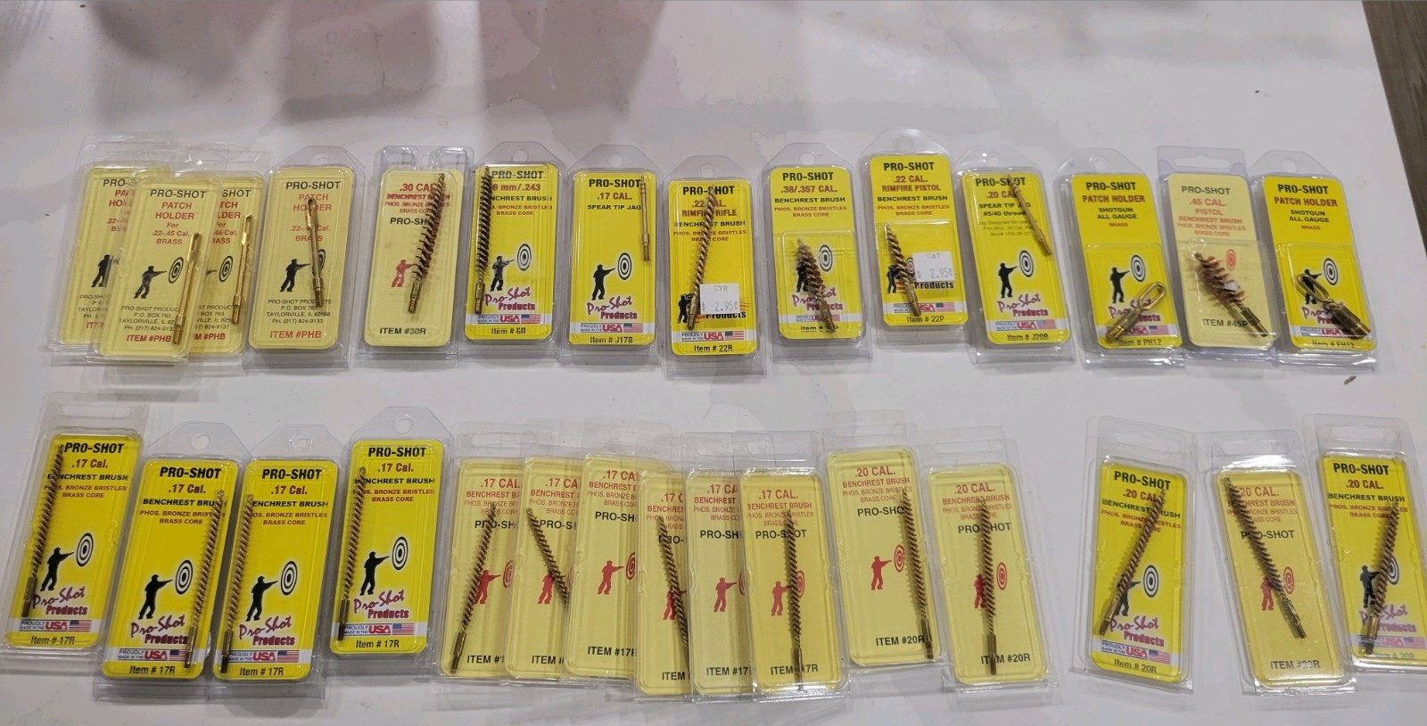PRO-SHOT PRODUCTS PRO-SHOT CLEANING BRUSH & PATCH BRONZE - Lot of 29