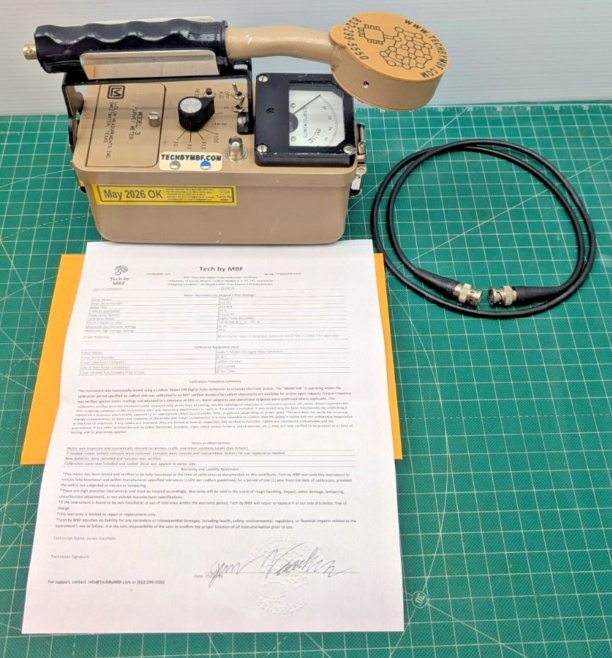 1x CLEAN BNC Ludlum Model 3 Survey Meter CPM 44-9 '26 Calibrated, and GUARANTEED
