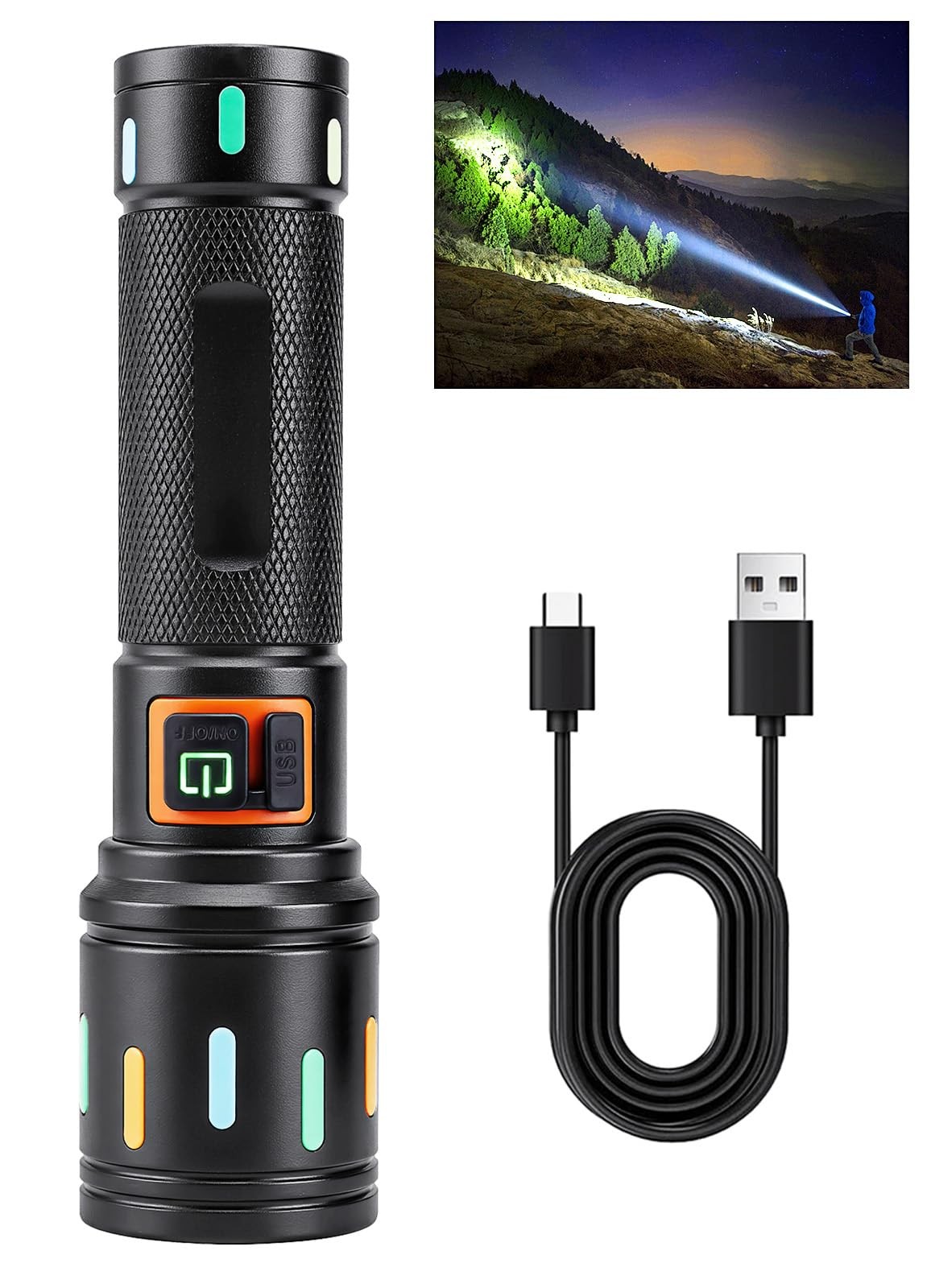 Super Bright Tactical Flashlight, LED Flashlights, High Powered 2000 Lumens w...